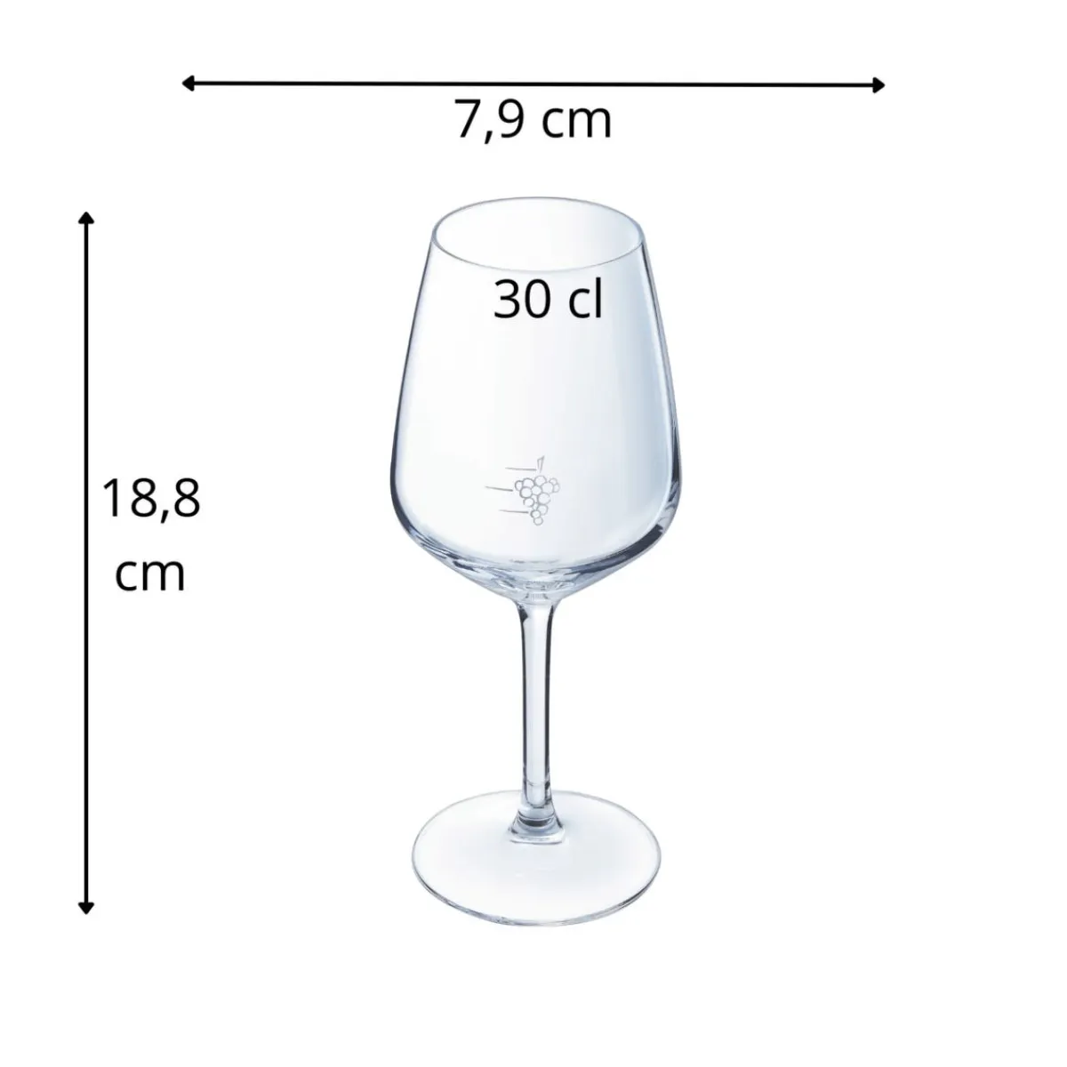 Verre à pied jaugé grappe verre 30 cl V.juliette - ARCOROC