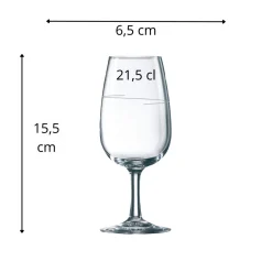 Verre à pied jaugé verre 21,5 cl Viticole - ARCOROC