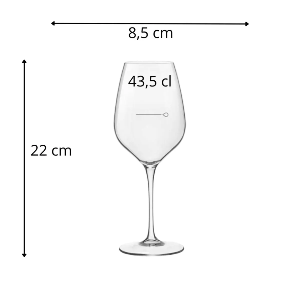 BORMIOLI ROCCO Verre à pied jaugé verre cristallin 43,5 cl Tre Sensi Hot