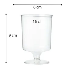 Aucune Verre à pied transparent plastique Ø 6 cm 16 cl (10 pièces) Clearance