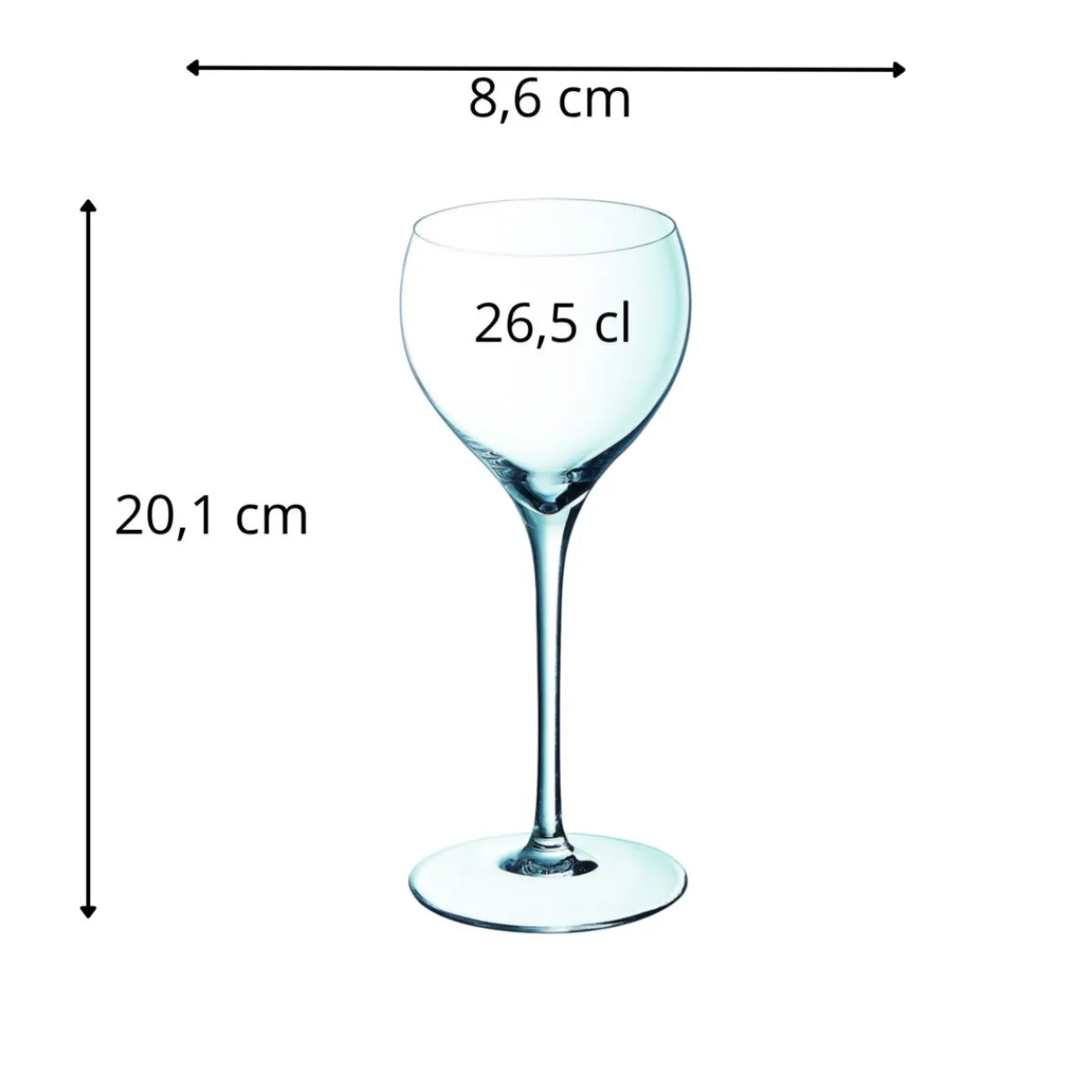 Verre à pied verre cristallin 26,5 cl Villeneuve - CHEF & SOMMELIER Online