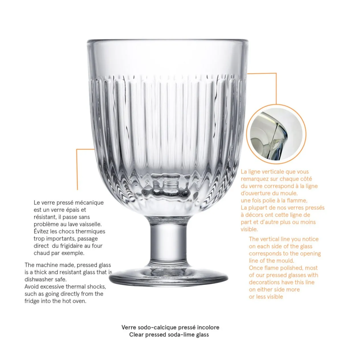 LA ROCHERE Verre à pied verre pressé 22 cl Ouessant Discount