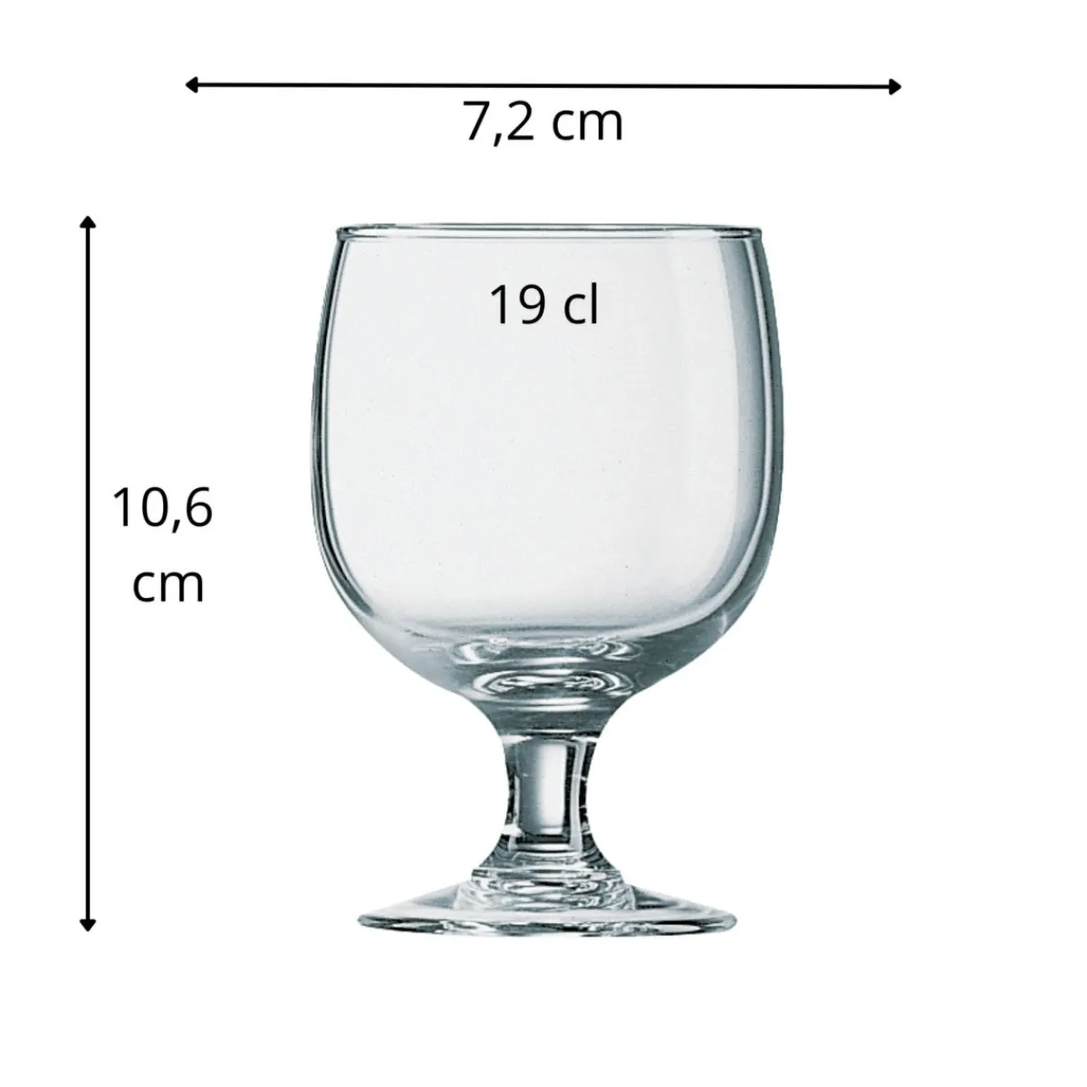 ARCOROC Verre à pied verre trempé 19 cl Amelia