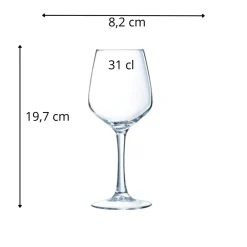 Verre à pied verre trempé 31 cl Lineal - ARCOROC Hot
