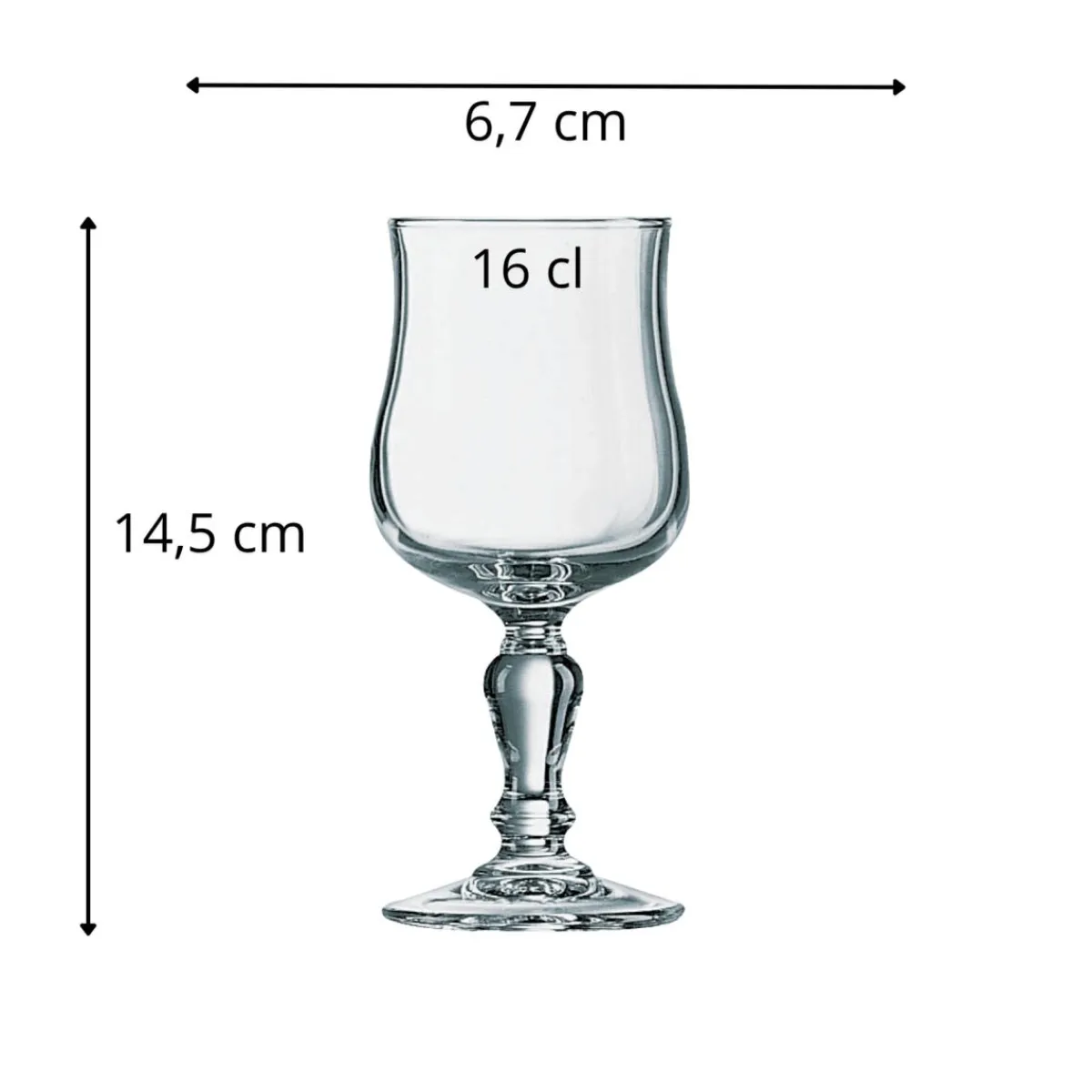 ARCOROC Verre à pied verre trempé 16 cl Normandie