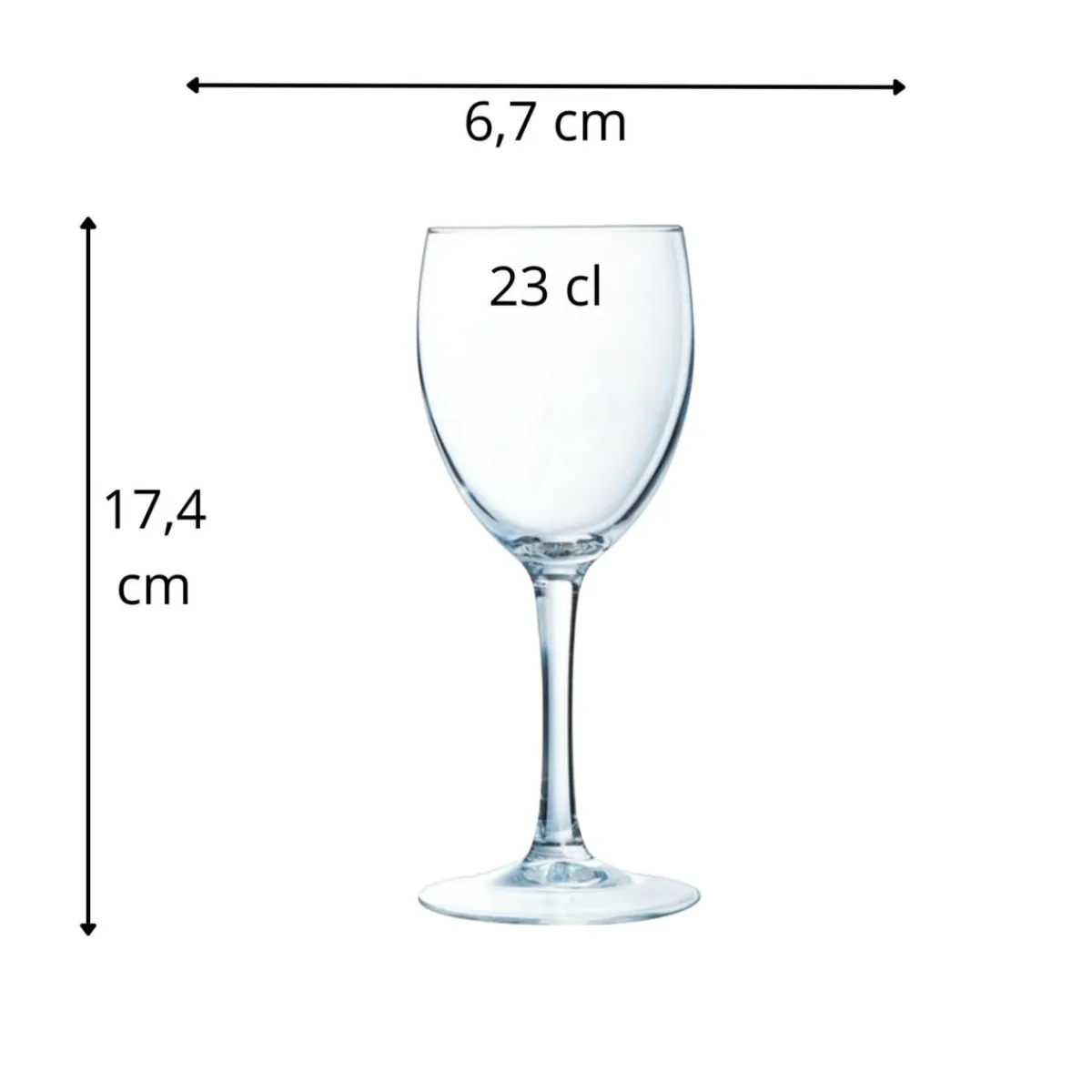 ARCOROC Verre à pied verre trempé 23 cl Princesa Outlet