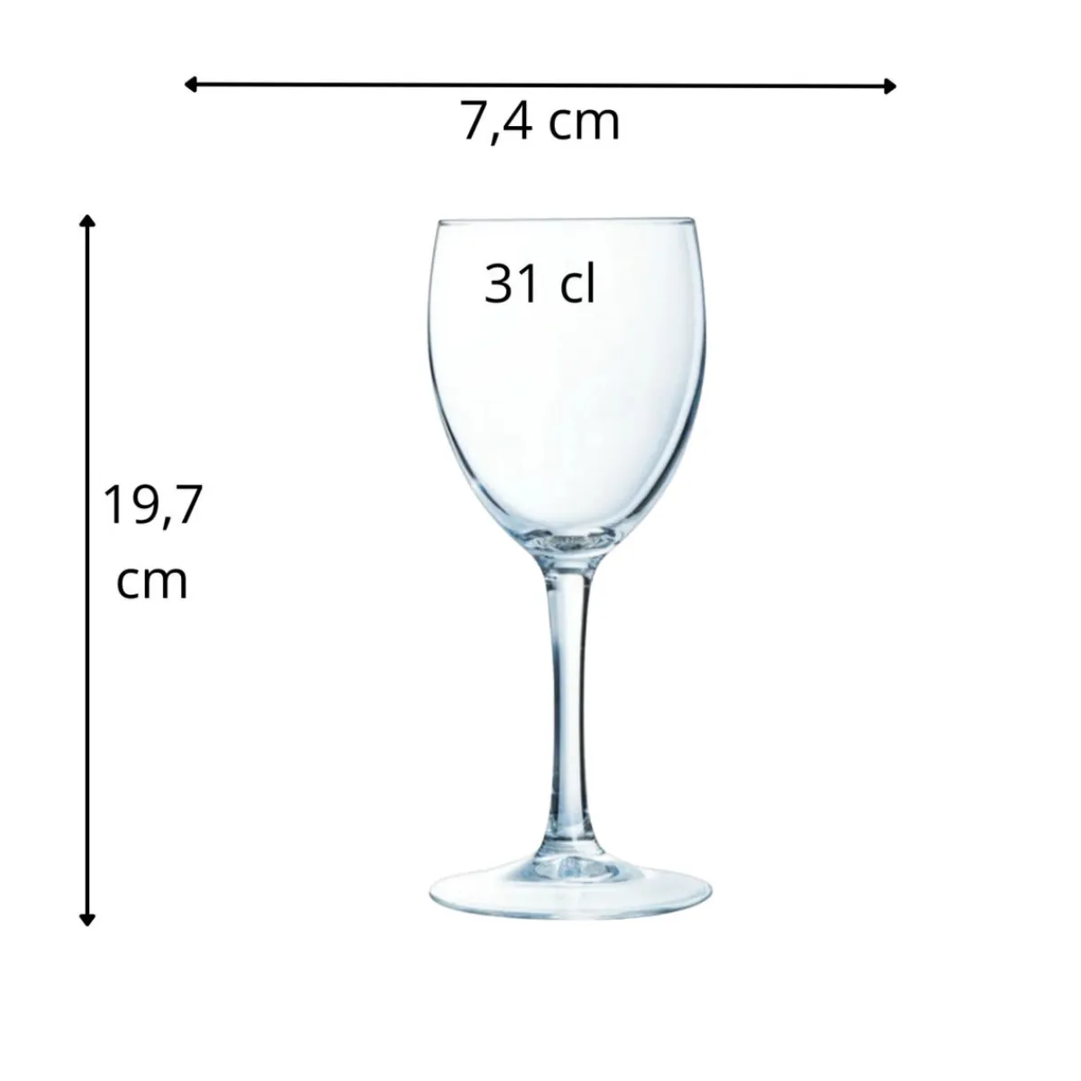 Verre à pied verre trempé 31 cl Princesa - ARCOROC Outlet