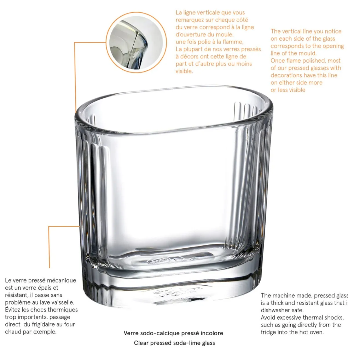 LA ROCHERE Verrine ovale transparent verre pressé 74 mm Riviera Discount