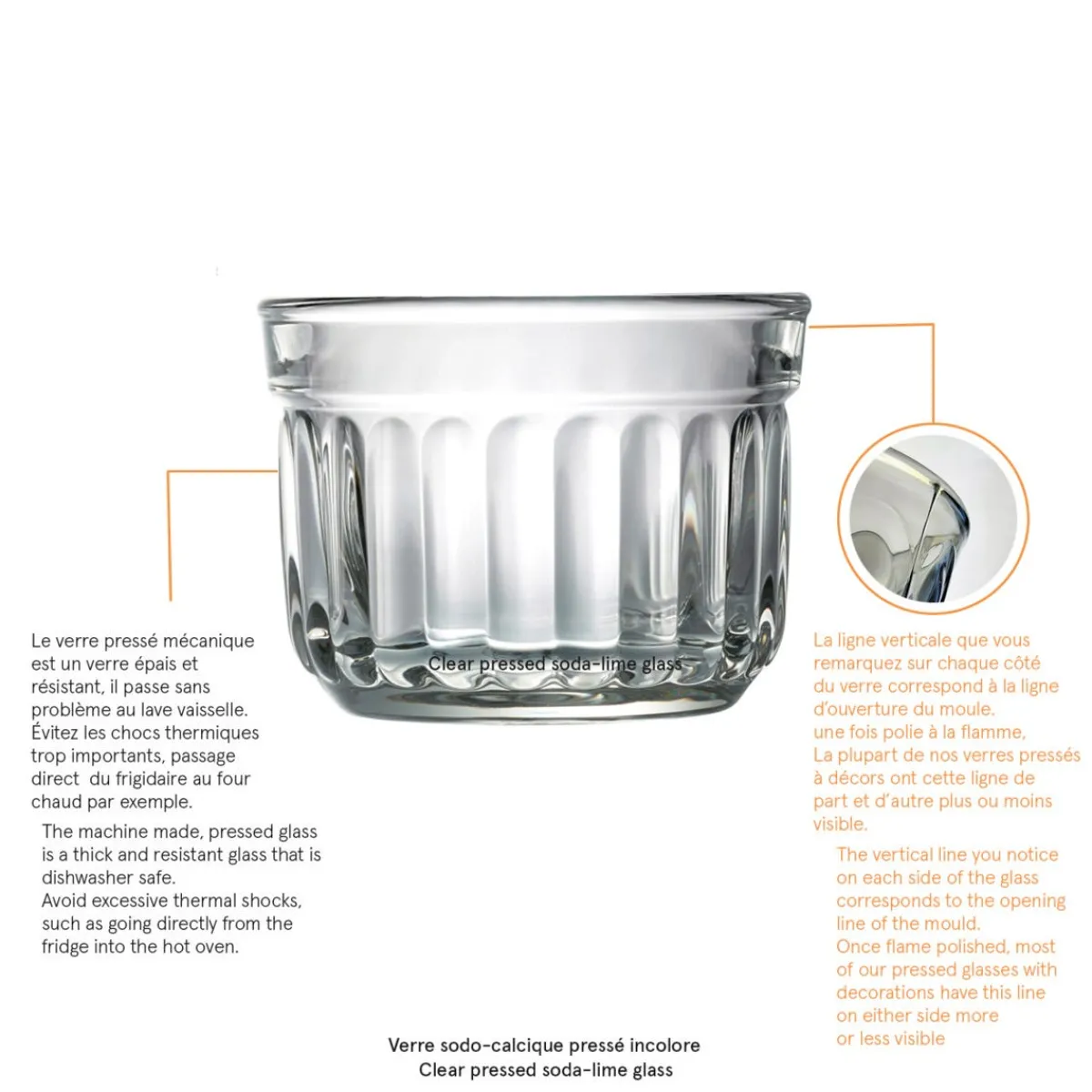 Verrine transparent verre pressé Ø 7 cm Delice - LA ROCHERE New