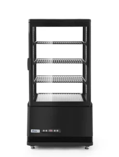 Vitrine refrigeree 68l noir noir froid positif 68 L 4 niveaux - HENDI Discount
