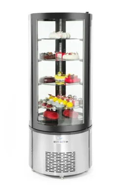 Vitrine refrig patiss. ronde 360l argent froid positif 360 L 4 niveaux - HENDI Sale