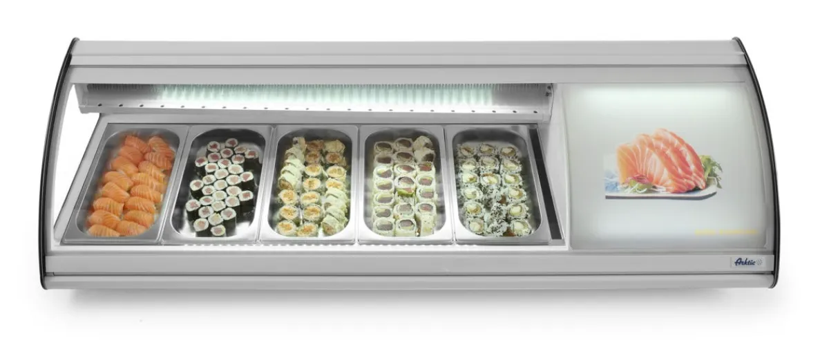 HENDI Vitrine sushi refrig 63l 5x gn 1/3 gris froid positif 5 bac(s) 5 niveaux Sale