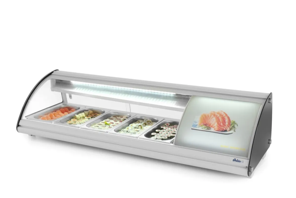 HENDI Vitrine sushi refrig 63l 5x gn 1/3 gris froid positif 5 bac(s) 5 niveaux Sale