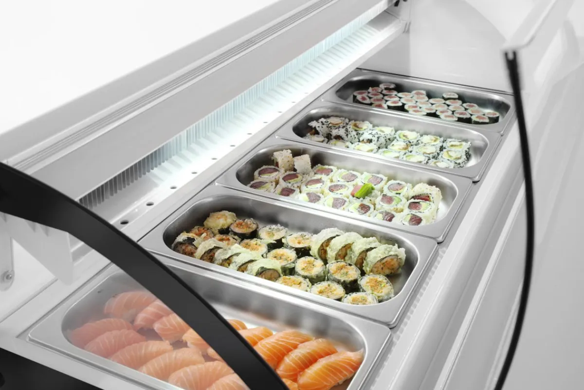HENDI Vitrine sushi refrig 63l 5x gn 1/3 gris froid positif 5 bac(s) 5 niveaux Sale
